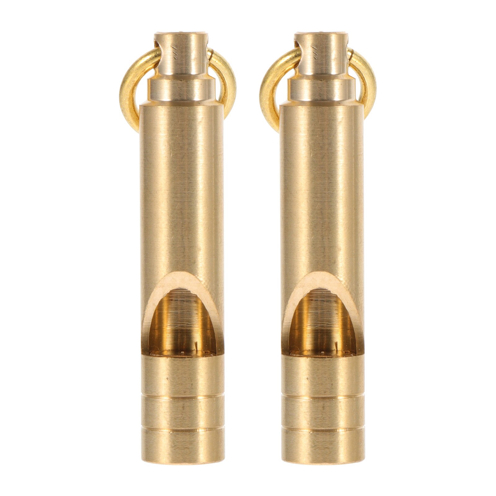 2Pcs Brass Whistle First Aid Whistle Metal Whistle Pendant Outdoor High Pitch Whistle: Default Title