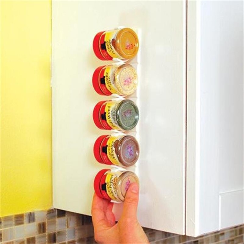 4 Uds. De montaje en pared para gabinete, Clip para ingredientes caseros, estantes para botellas de especias, porta frascos de ahorro de espacio, utensilios de cocina