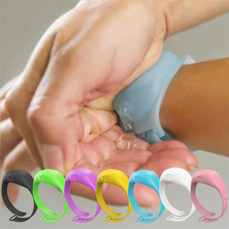 Bracelet en Silicone sans lavage pour le lavage des mains remplissage avec Bracelet de stérilisation à l'alcool Bracelet sans lavage avec bouteille