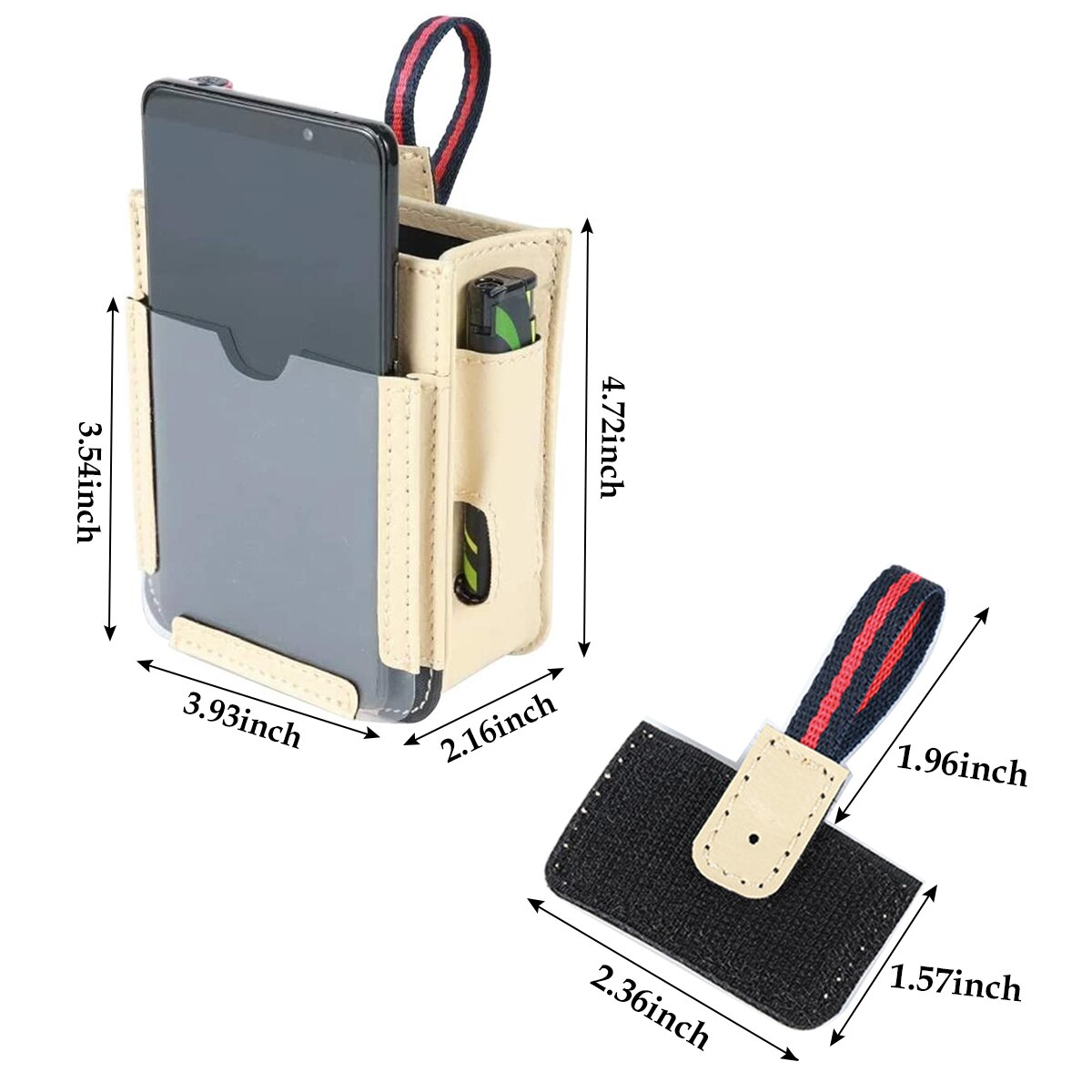 Multifunktionel bilopbevaringspose luftudluftning hængende læderboks briller telefonholder arrangør lomme automotive opbevaringspose: B