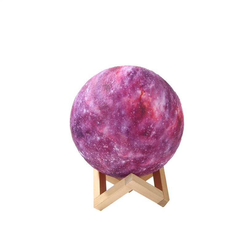 Creatieve 3D Afdrukken Ster En Maan Lamp Kleurrijke Verandering Tactile Decorateur Usb Led Nachtlampje Galaxy Lamp