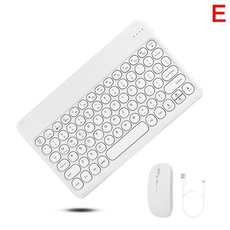 Retro Bluetooth-kompatibel Drahtlose Tastatur Und Maus Set Für Samsung Ipad IPhone USB Lade Mäuse Mini Tastatur Für Tablet: white
