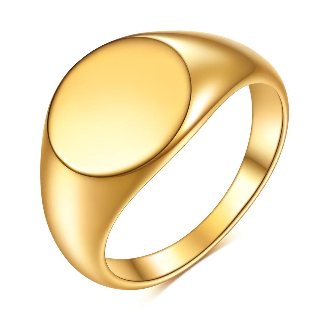 Anillo de sello superior plano con banda cuadrada, Color plata oxidada, acero inoxidable, joyería rústica Vintage para hombres y mujeres