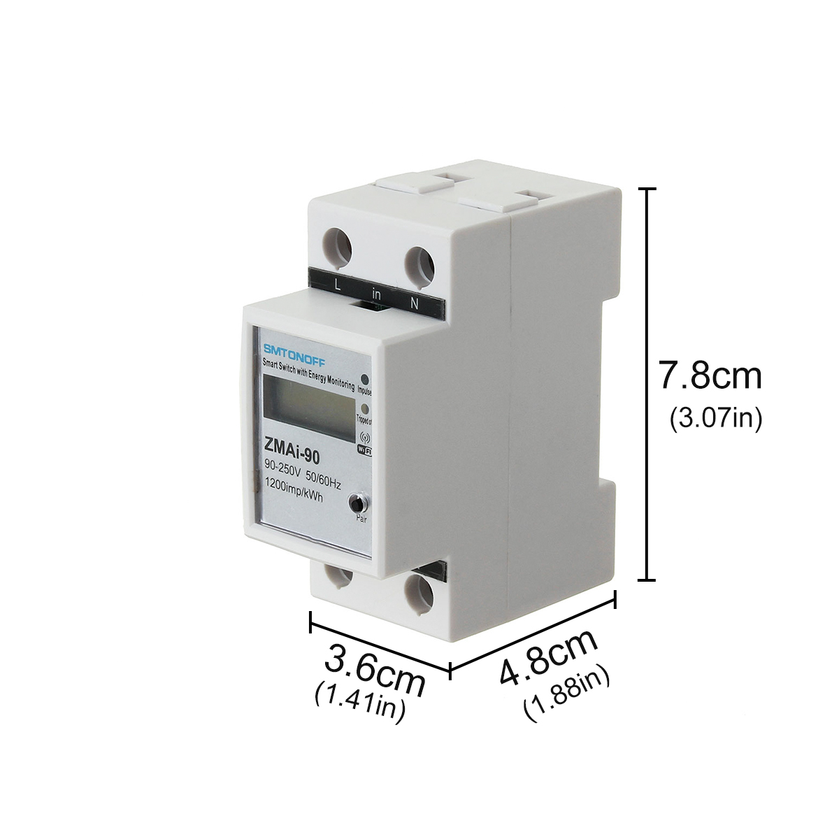 220v enfaset wifi smart energimåler strømforbruk kwh meter wattmeter wifi fjernkontroll bryter kontrollmonitor