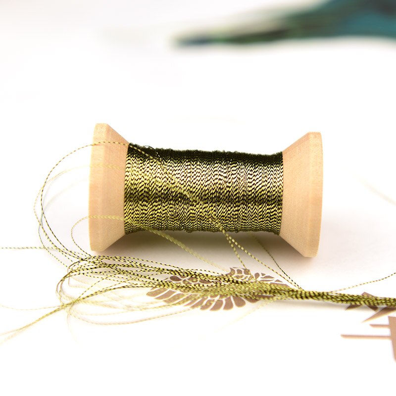 Olive green series of Gold Line/French embroidery thread/embroidery spool/colorful gold embroidery thread /50 meters/roll: 1