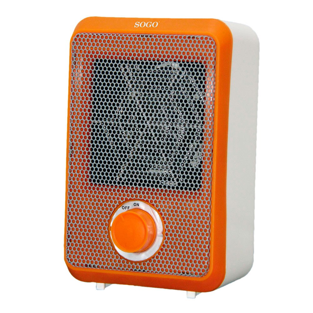 Mini radiateur sogo portable, ventilateur puissant, silencieux, résistant, moderne, pour la maison, le bureau: Orange