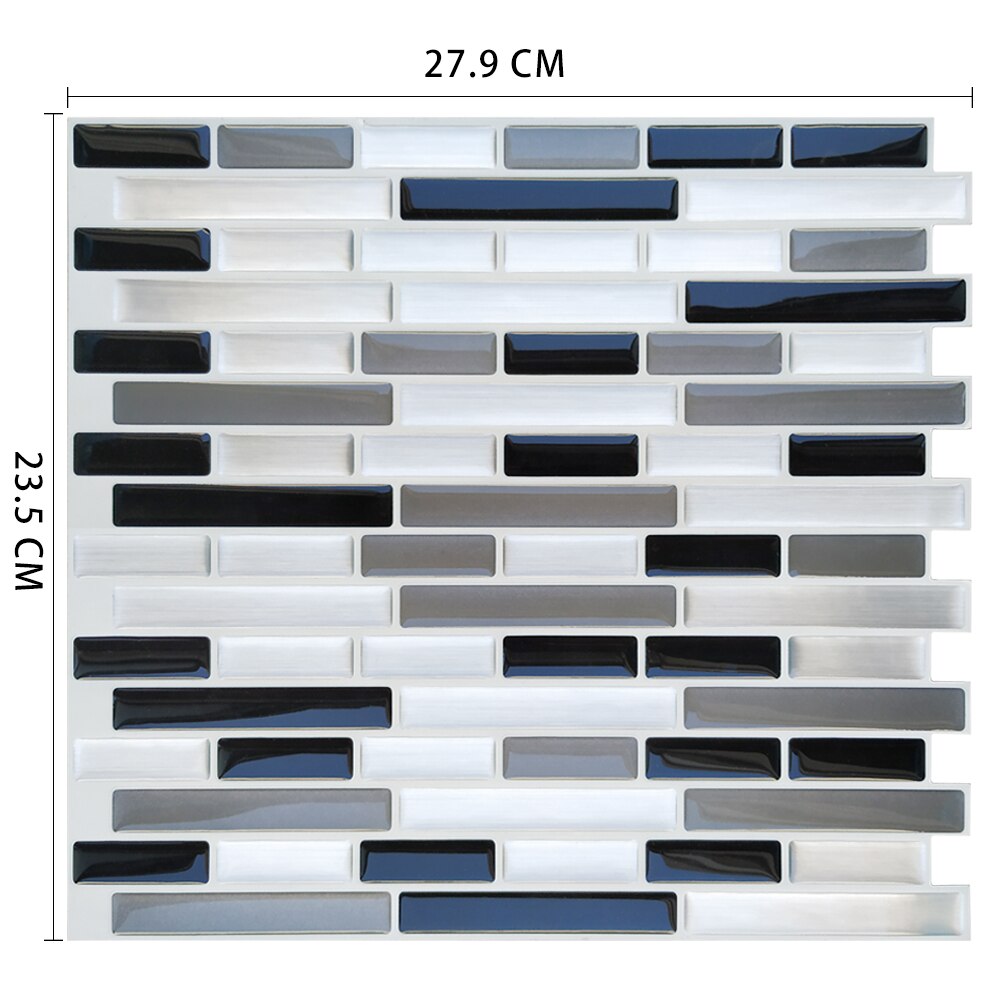 Home Decor Self Adhesive Vinyl Wall Sticker 3D Peel and Stick Subway kitchen backsplash tiles: MSOB-108