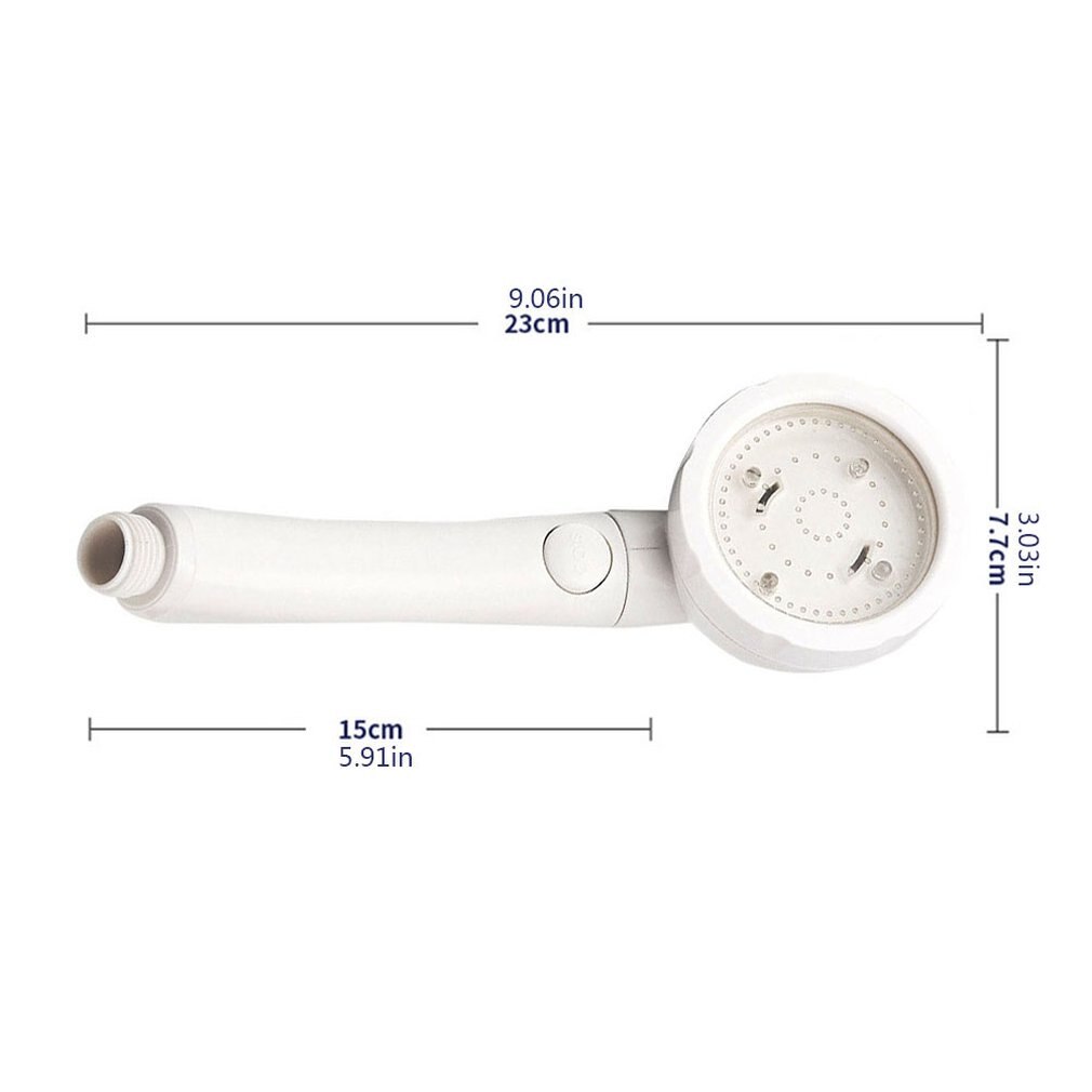 LED Handbrause Mit Temperaturanzeige - 3 Farben, Wasserbetrieben, Weiß