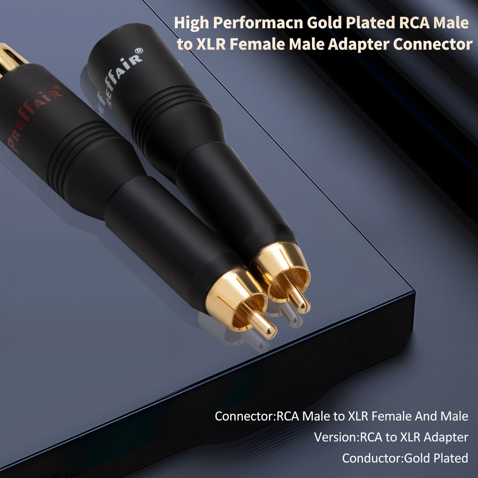 Hoge Performacn Audio Rca Mannelijk Naar Xlr Vrouwelijke Vergulde Adapter Connector Voor Versterker 2 Mannelijke 2 Vrouwelijke