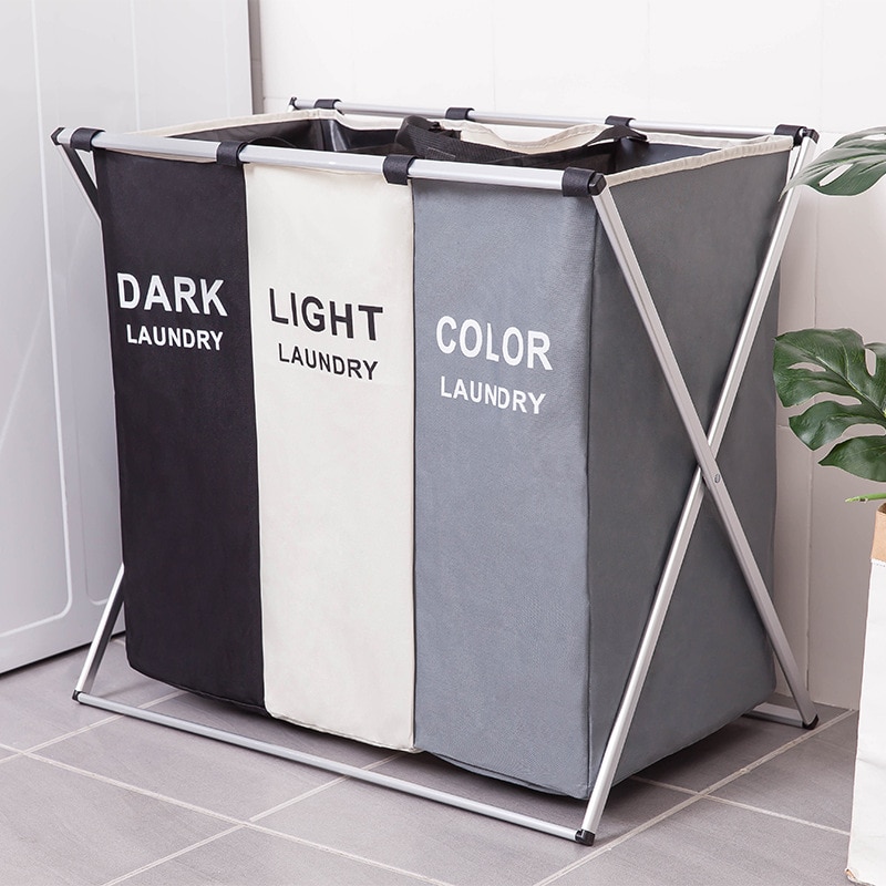 2 Divider 3 Divider Household Laundry Basket Hamper Sorter Box Bin Container Organizer for dirty cloth