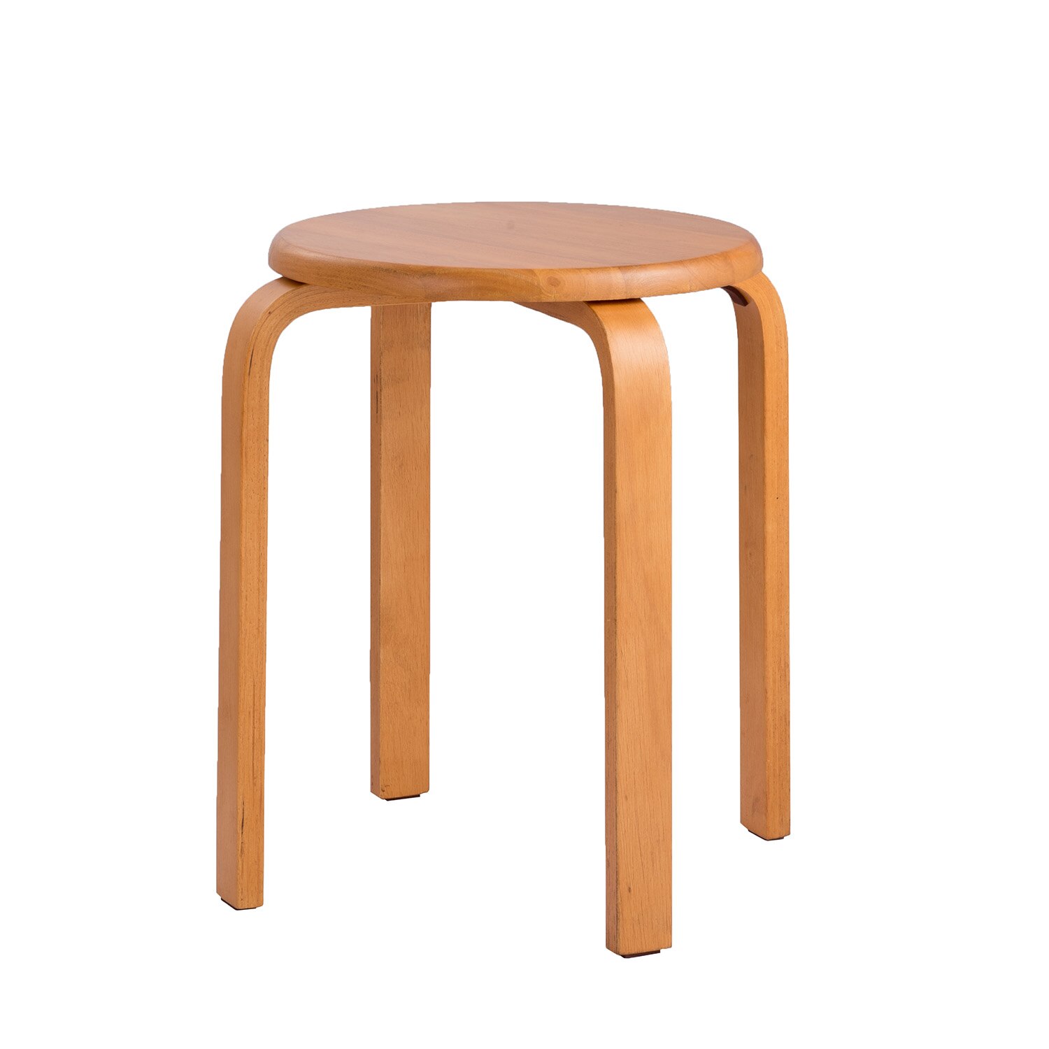 Modern K/D Rubber Wooden Stools Practical Round Stacking Living Room Stool Kitchen Small Chair for Home/Restaurants/Hotel/Bar: Yellow
