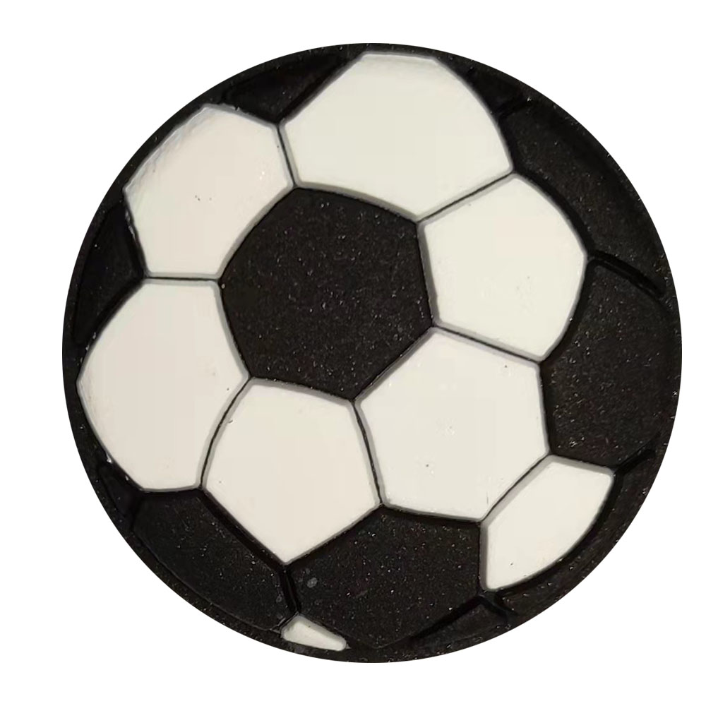 Dijes de PVC con dibujos animados para zapatos, guantes de boxeo y béisbol, casco de fútbol, UFO, ruedas de llama, tenis de tierra, pelota de Rugby, abalorios de cocodrilo, 1 unidad: Gris