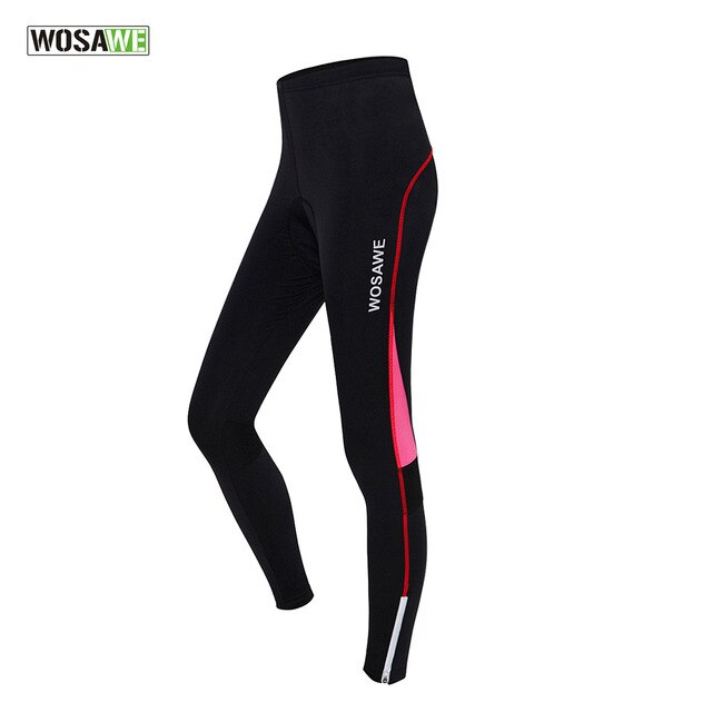 WOSAWE Cycling Pants Sportswear Women's Bike Trousers Bicycle Riding Clothing Padded Spring Female Pants Green Red