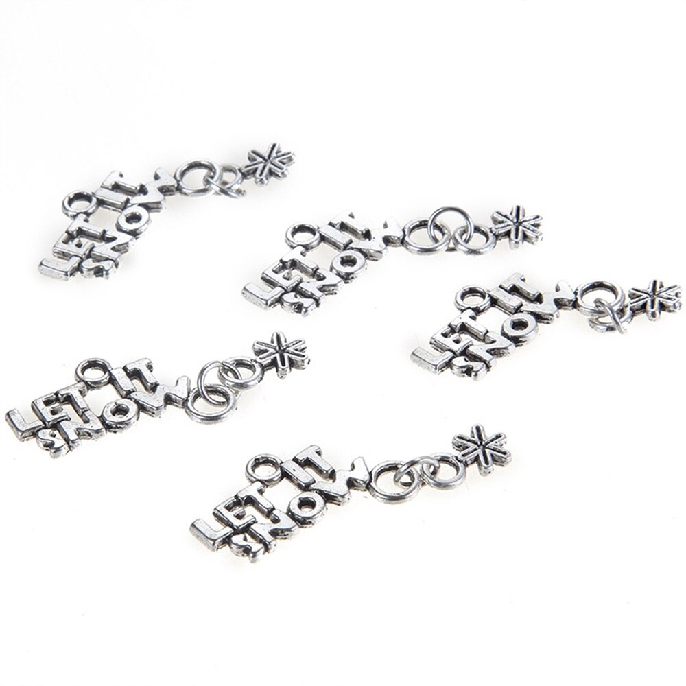 Yamily 20Pcs/18*9Mm Antiek Zilver Laat Het Sneeuw Charm Hanger Maken Diy Handgemaakte Tibetaans Zilveren vinden Sieraden