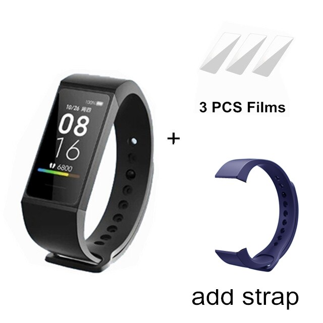 Xiaomi Redmi Band Smart Wristband Fitness Heart Rate Sport Monitor Bluetooth 5.0 USB Charging Bracelet redmi smart band: add dark blue strap