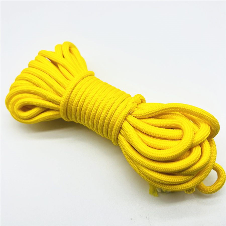 1 pièces 5yards 6mm Paracord Parachute cordon lanière tente corde Guyline Mil Spec Type pour randonnée Camping: Sans nickel blanc