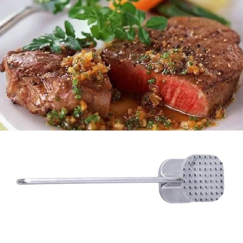 Double Sided Flat Surface Meat Tenderizer Hammer Chicken Meat Pounder Mallet Multipurpose Cooking Tool for Steak Chicken