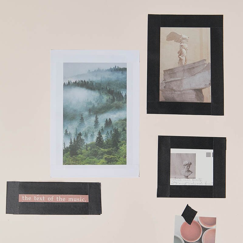 Imoon 1/2 Rolls Zwart Wit Beschrijfbare Washi Tape Voor Muur Diy Decoratie Post Fotolijst Label Maken