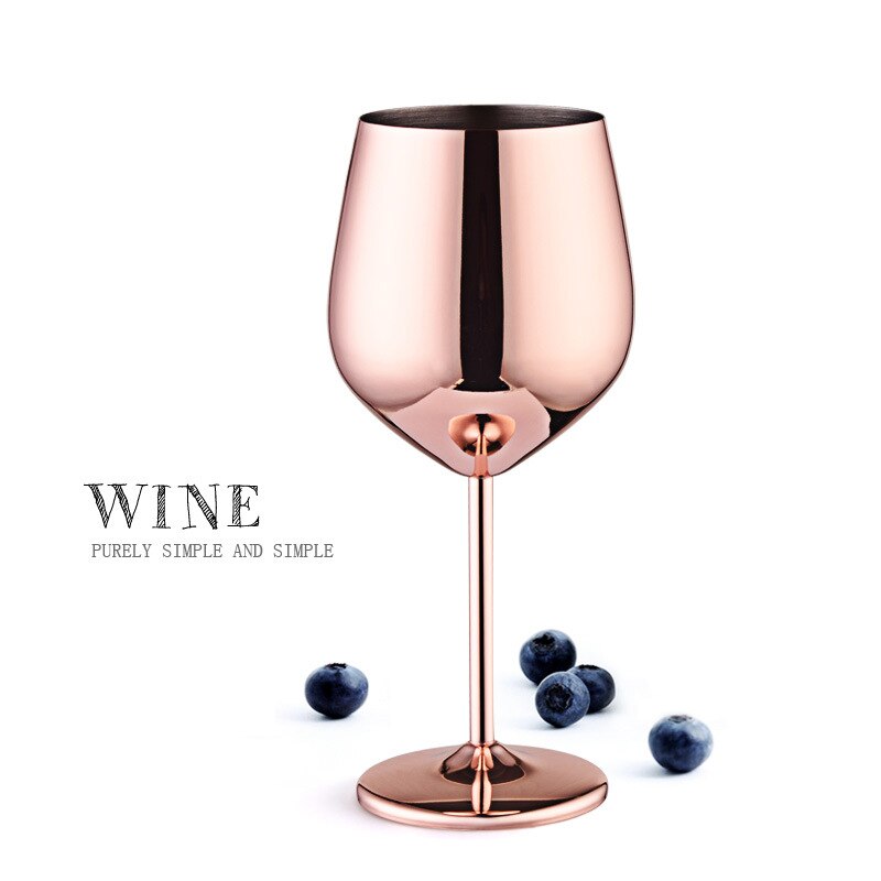 Rustfrit stål bæger rødvin glas-resistent tromle type kobberbelagt vin glas vin fest bar tilbehør: Rose guld
