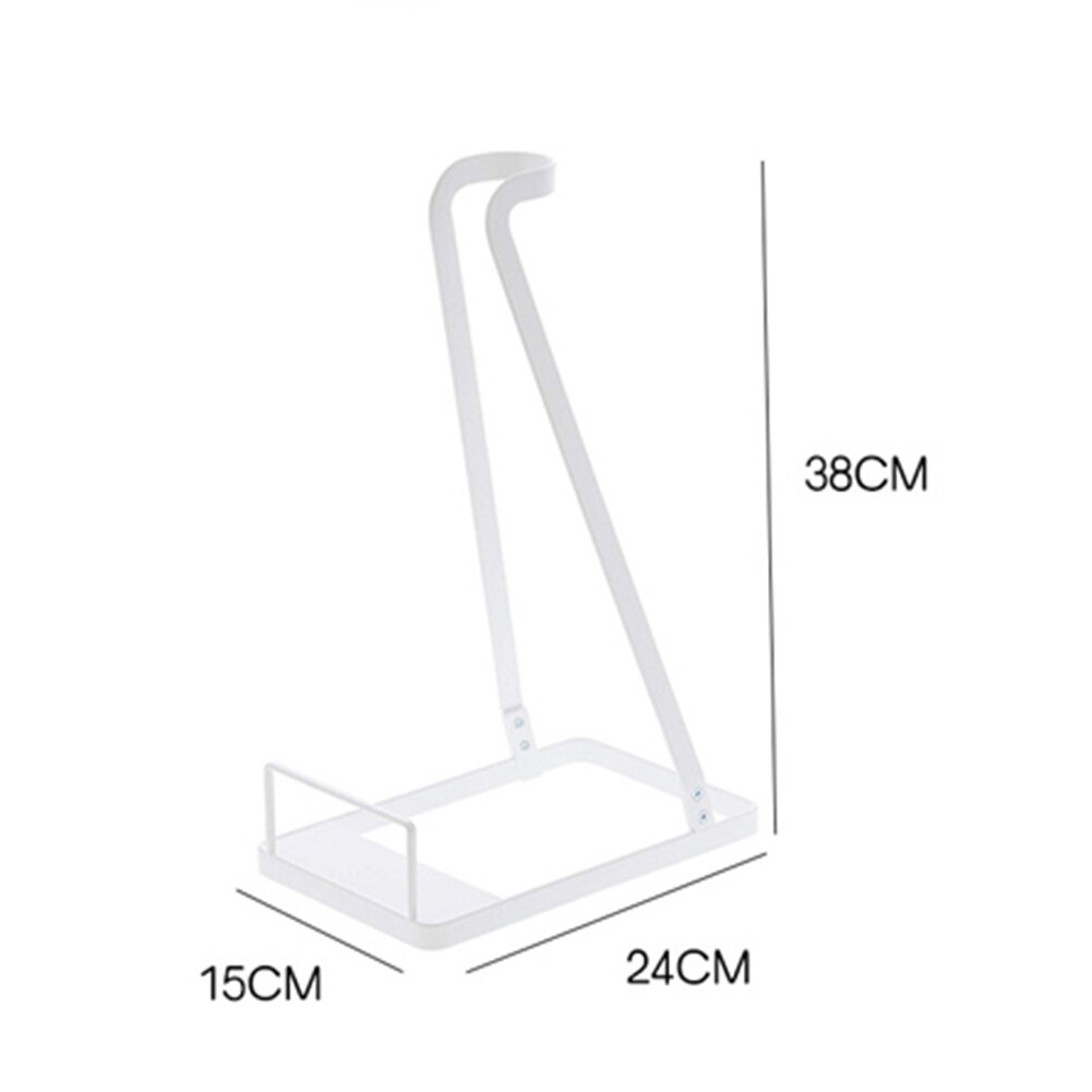 Soporte de Metal para aspiradora, soporte de suelo, cepillo de almacenamiento, accesorios, armario, ropa, taza de vidrio, colgador de estante: Blanco