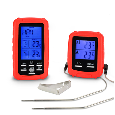 EAAGD-termómetro Digital inalámbrico para carne, dispositivo de control remoto con sonda Dual para cocina, barbacoa, horno, vigilancia de alimentos, hasta 70M: Red