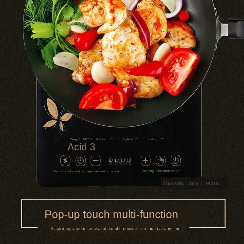 Electric Magnetic Induction Cooker Waterproof Pot Oven Furnace Cooking Stove Kitchen Hotpot Heater Cooktop 220V