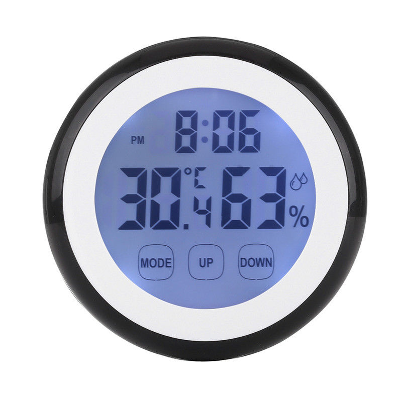 Wall Digital Temperature Humidity For Bedroom ABS+Back magnet Clocks Backlight +/-1C Accuracy: Black