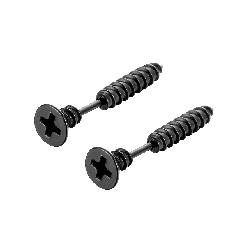 Piercing de acero inoxidable Unisex, 2 unidades, gótico, Punk, Rock, novedad: PLATEADO