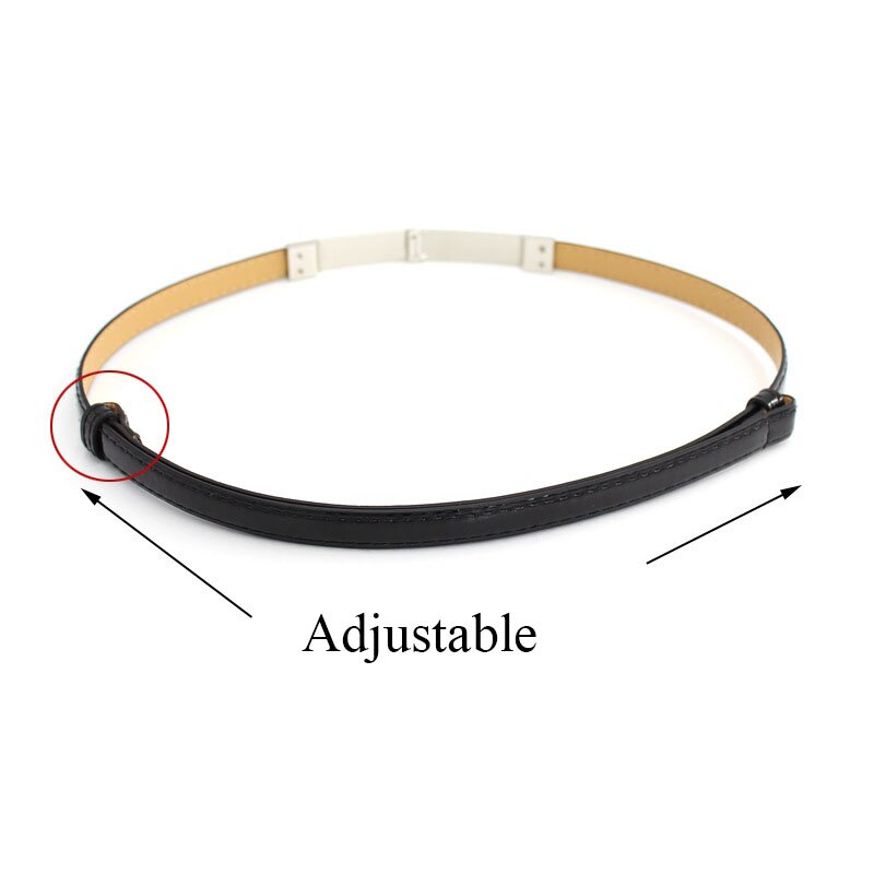 Ceinture fine ajustable en cuir PU pour femmes, vêtement pour robe, sangle de taille fine, bouton en métal, Pasek Damski