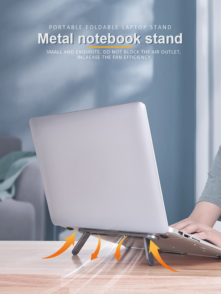 Portable Laptop Stand Ergonomic Laptop Computer Bracket Portable Invisible Storage Folding Adjustable Suspended Satnd Holder