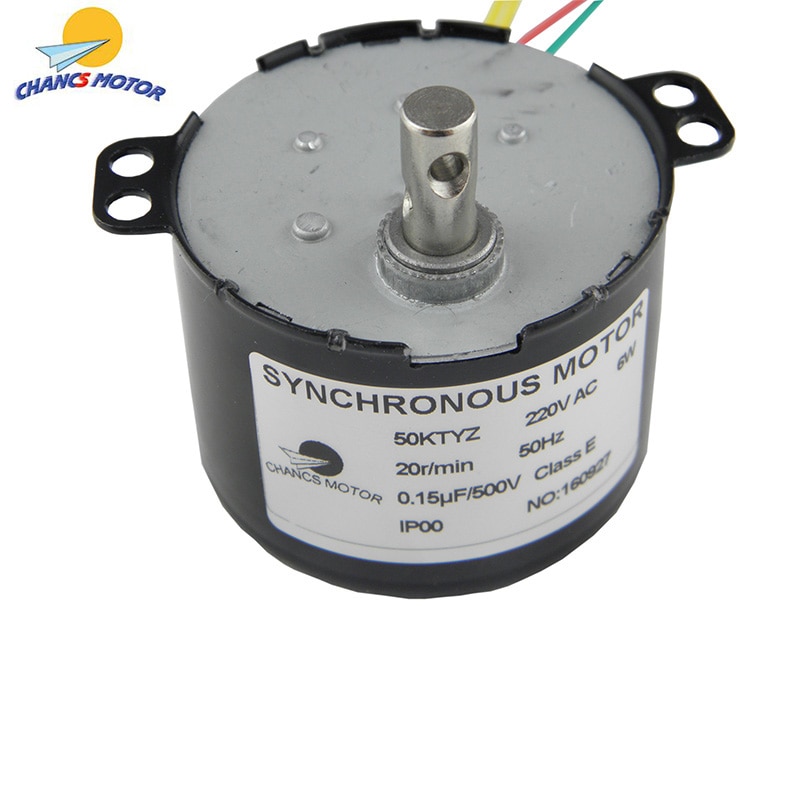 CHANCS AC Permanent Magnet Synchronous Motor 220V 50KTYZ 20RPM Synchronous Motor Geared 6W