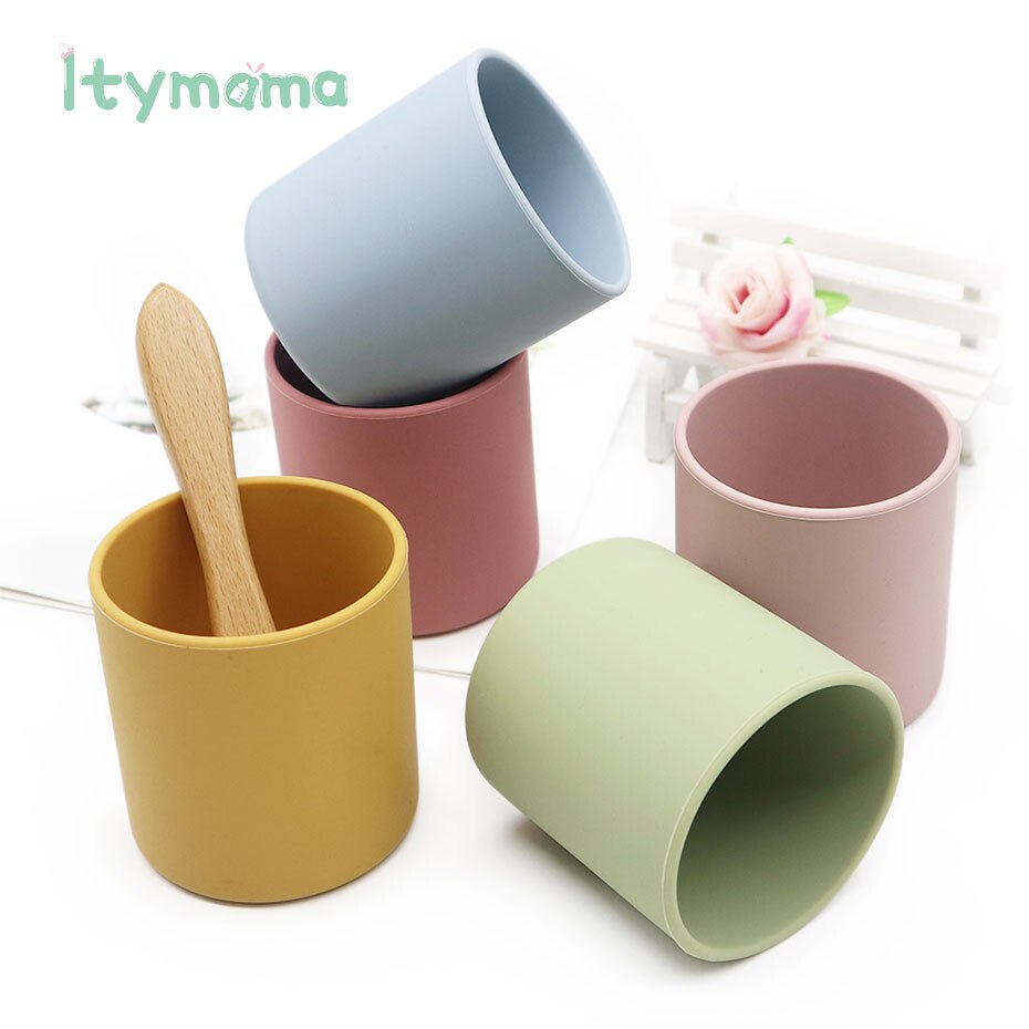 Baby Learn To Drink Cup Drinkware Silicone Cups For Toddlers Kids LeakProof Child Water Cup Bottle Silicone Coloured Portable.
