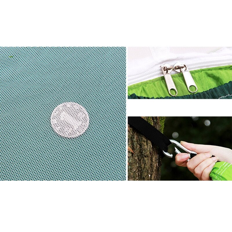 Mosquito Net Hammock Set Lightweigh Swing Hammocks Hanging Parachute for 2 Person Outdoor Camping Rest Pop-up Tree
