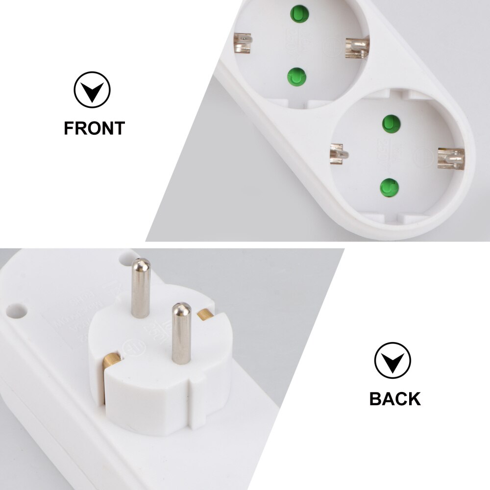 Triple Socket Power Socket Adapter Anti-flame Heat-resistant Socket Panel with Plug White