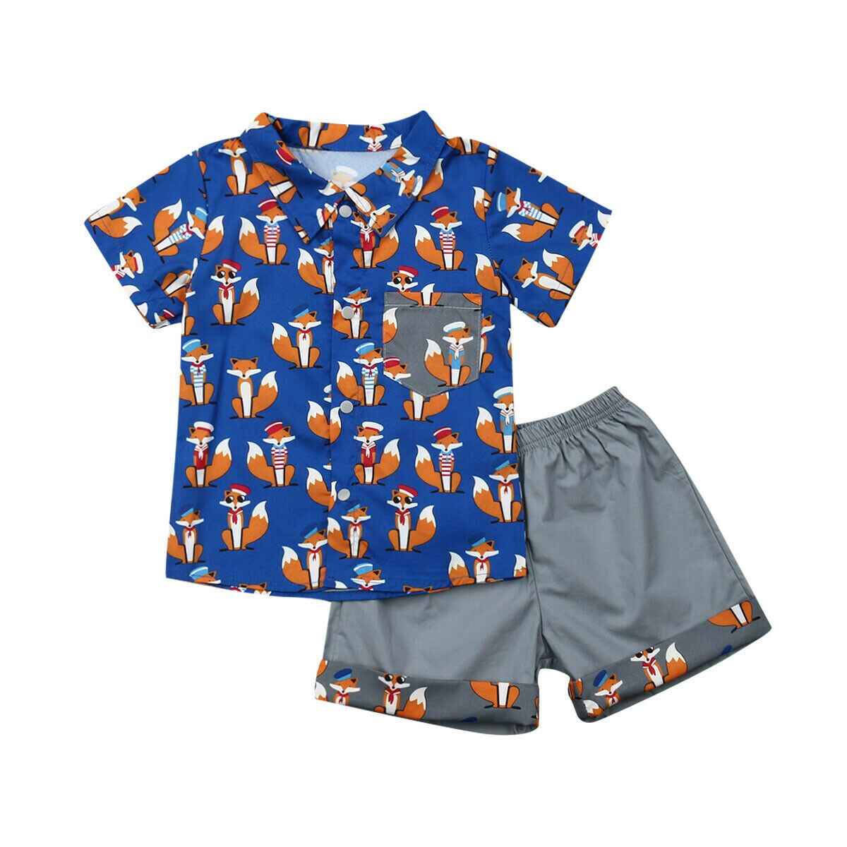 Zomer Mode Kids Baby Jongens 1-7Y Kleding Sets Cartoon Print T-shirt Tops Broek Outfits Set Casual Kleding