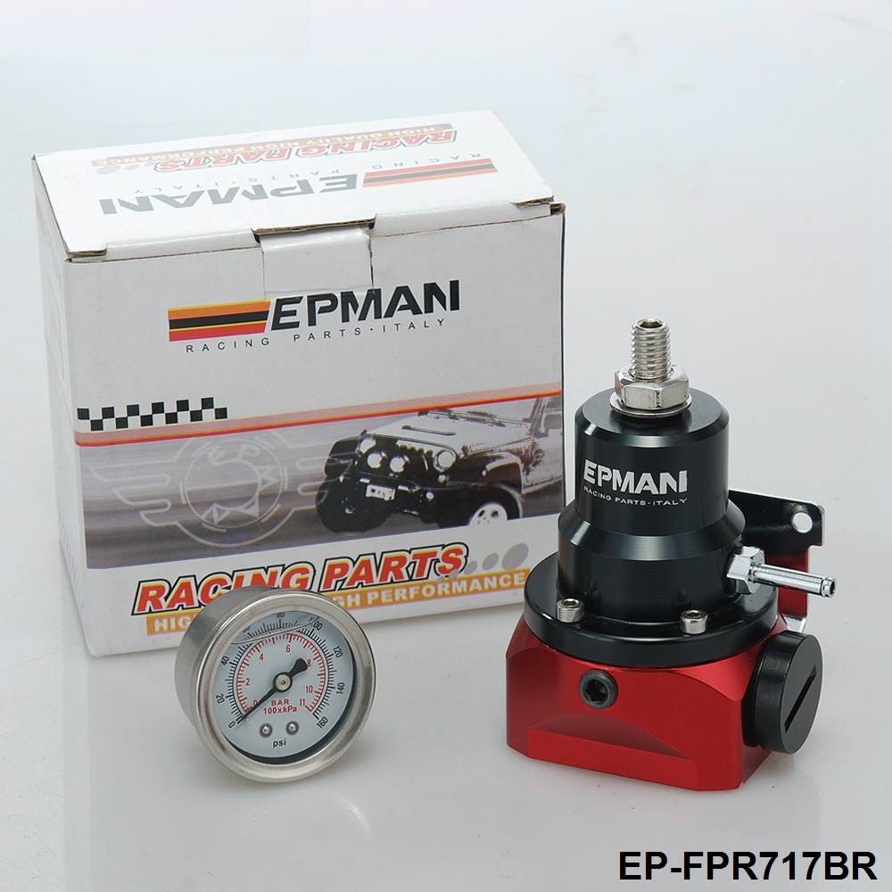 EPMAN jdm-Regulador de presión de combustible ajustable FPR, accesorio para Cherokee XJ 84-05 TK-FPR717BR, con calibre 160psi/No con) AN10