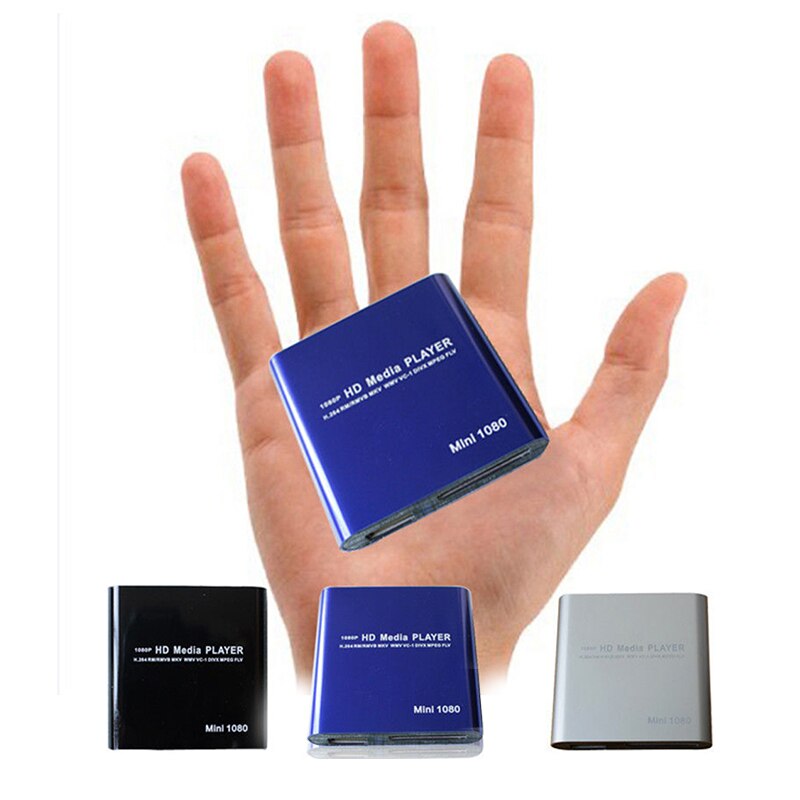 Kebidumei 1080P mini USB lettore HDD esterno pieno HD con lettore di schede SD MMC supporto ospite Mkv Hdd lettore multimediale compatibile HDMI
