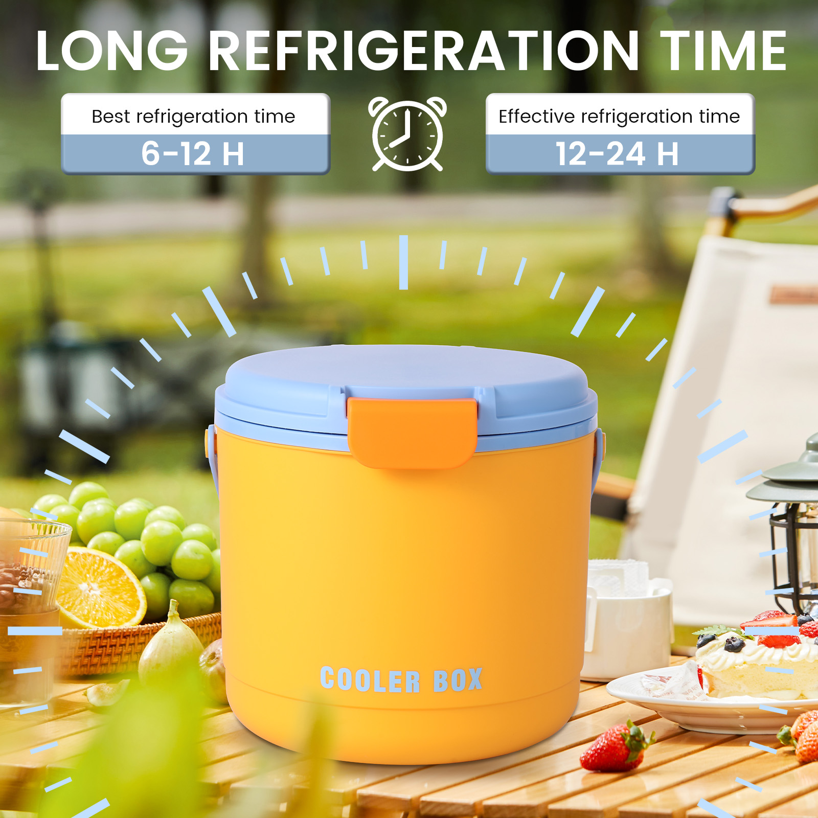 2.6L Portable Insulated Ice Bucket with Lid and Scoop Ice Container for Outdoor Picnic Camping Party PP Bucket for Freezer