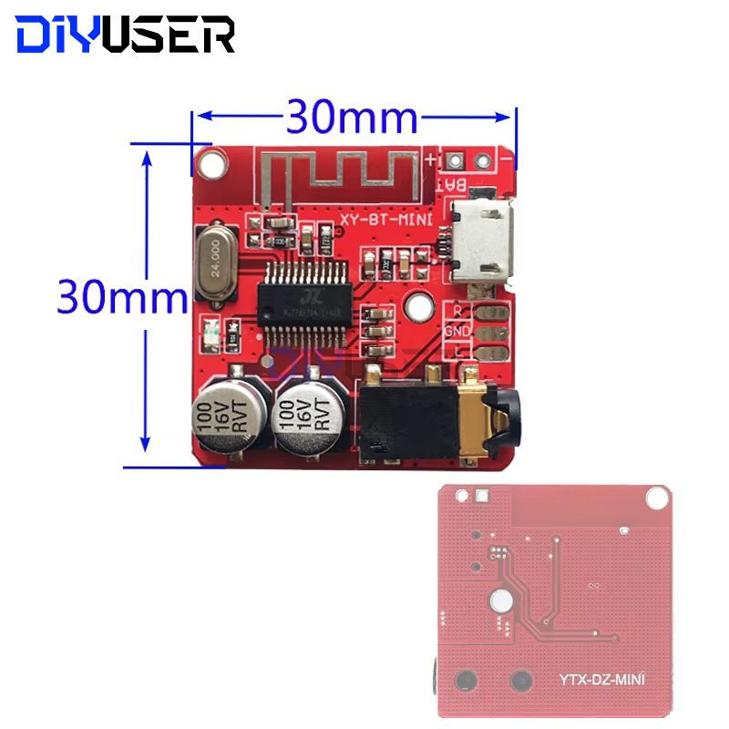 DIYUSER Bluetooth Audio Receiver Board Bluetooth 5.0 MP3 Lossless Decoder Board Draadloze stereomuziekmodule: Sky Blue