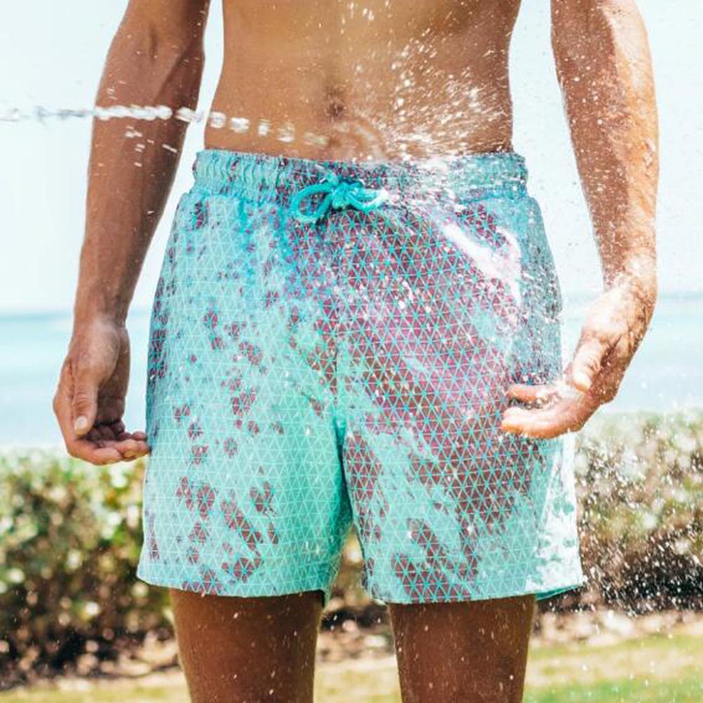 Men Quick Dry Drawstring Color Changing Beach Shorts Swimming Trunks Beach Shorts Swimming Trunks Beach Shorts Swimming Trunks