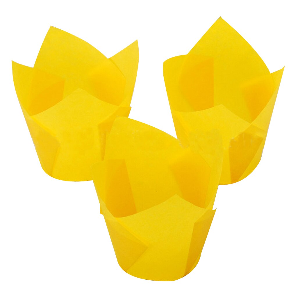 50pcs Tulip Style Cupcake Baking Paper Cups Baking Muffin Box Cup Case Making Oilproof Cake Wrapper Dainty Baking Cups
