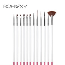 ROHWXY-Juego de brocha de pintura de uñas, 12 Uds. Gradiente de de uñas con efecto de pinceles para poligel, herramientas de manicura, cepillo