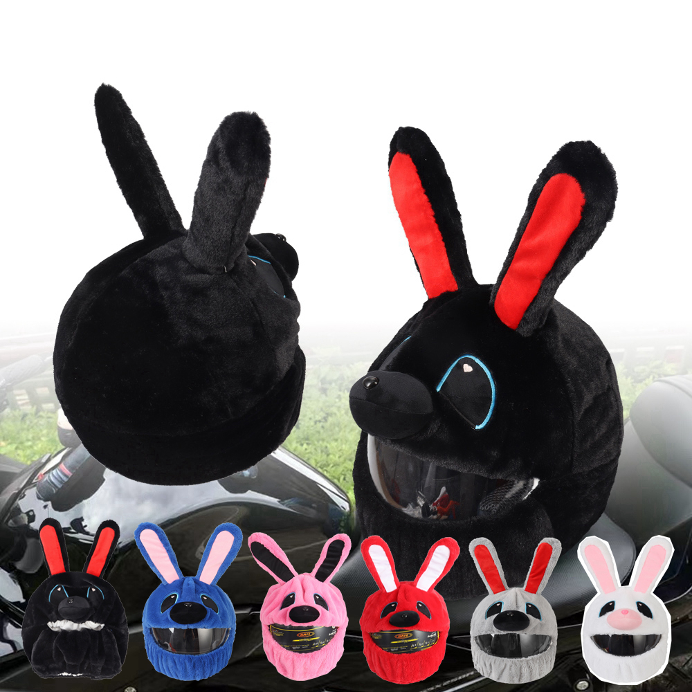 Helm Bescherming Hoofddeksels Hoes Cartoon Pluizig Pluche Set Voor Motorfiets Full-Face Beschermhoes Motorfiets Veiligheid Trendy