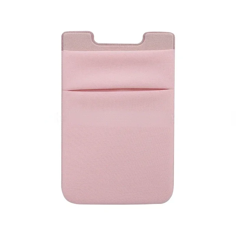 Custodia a portafoglio per telefono con buste per carte adesive autoadesive, porta carte di credito e tasca per cellulare in silicone per uomini e donne: Colore rosa