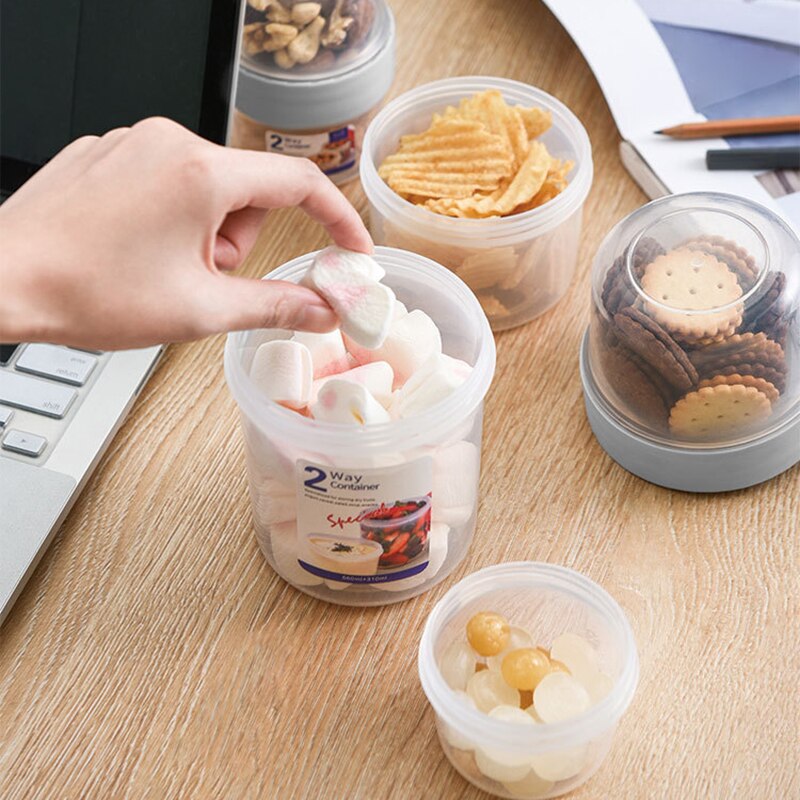 Portable Breakfast On The Go Cups Cereal Milk Container Airtight Food Storage Box Double Sealed Compartment Crisper Food Storage