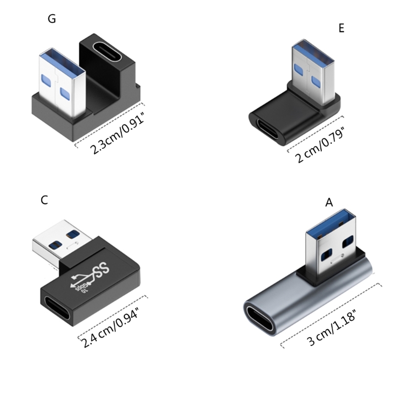 Usb 3.0 Mannelijk Naar Type C Vrouwelijke Adapterverlenging 90 Graden Haakse Extender