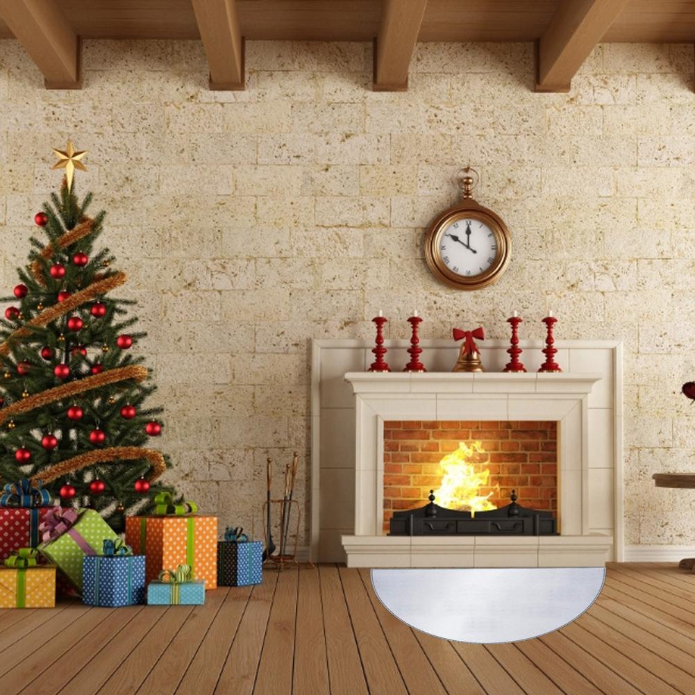 Fireproof Carpet Half Round Fiberglass Silicon Coated Floor Mat For Fireplace Grill BBQ Semicircular Flame Retardant Carpet