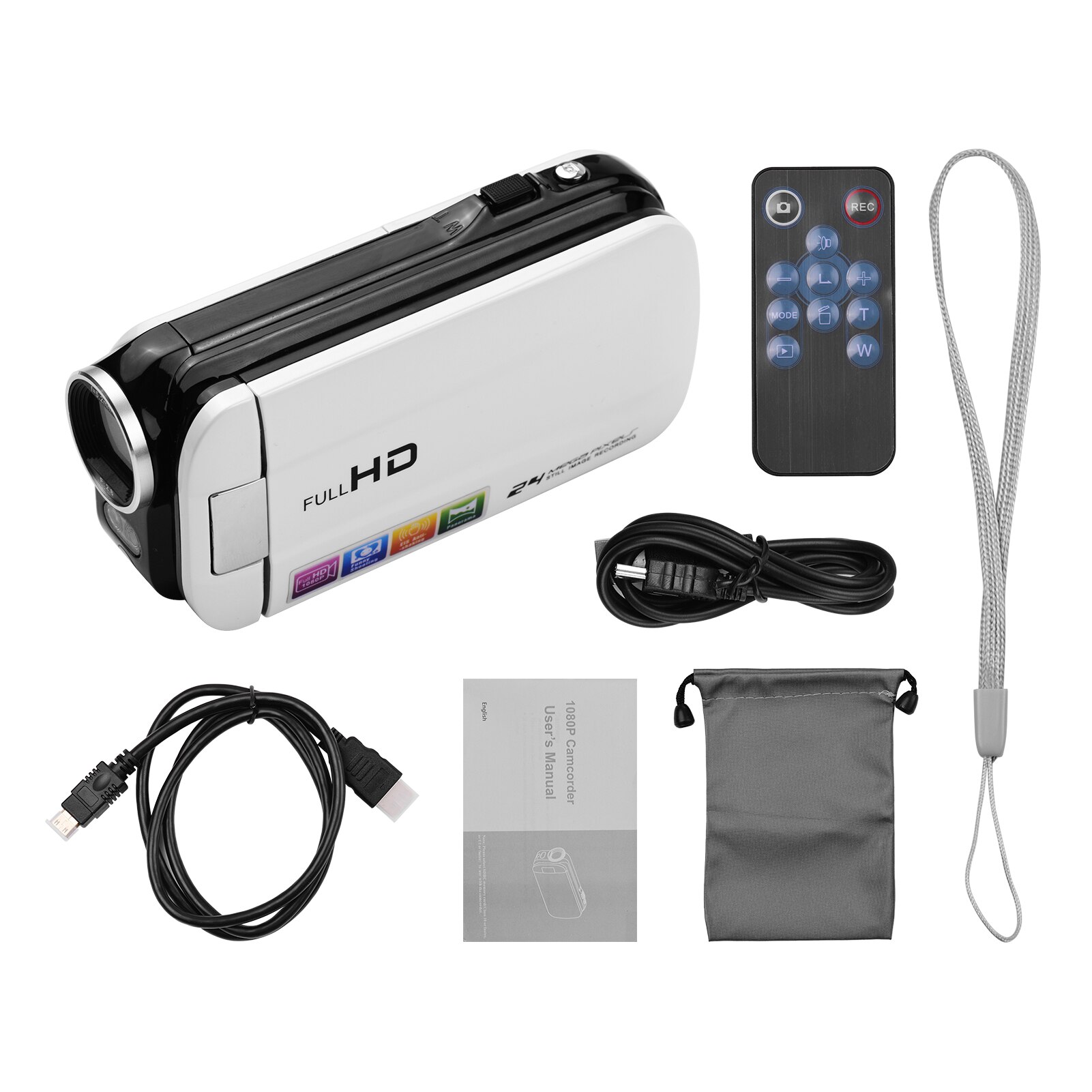 1080P voll HD Mini Digital Video Kamera DV 24MP 3 Zoll LCD Touchscreen LED Füllen-in Licht w/batterie Fernbedienung für freundlicher