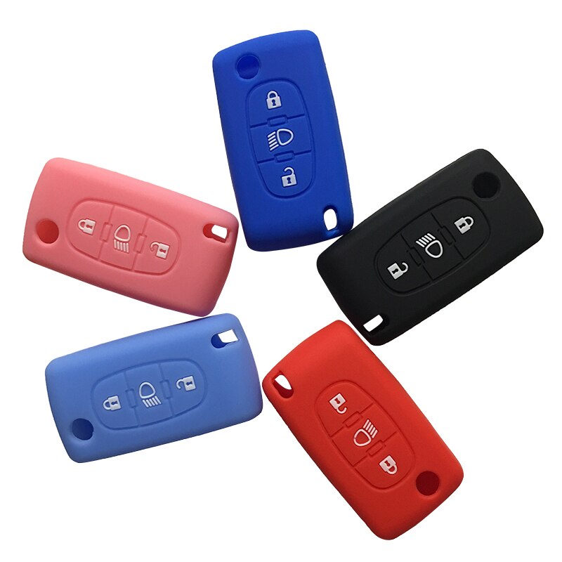 Remote Control Key Cover for Citroen C8 C4 Cactus Picasso Grand C3 C5 C6 Silica Gel Case for Keys for peugeot Car Accessories