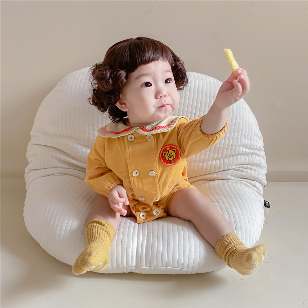 lindo bebé mameluco de manga larga de primavera niños niñas de pana de mono ropa para bebés cuello marinero ropa de bebé